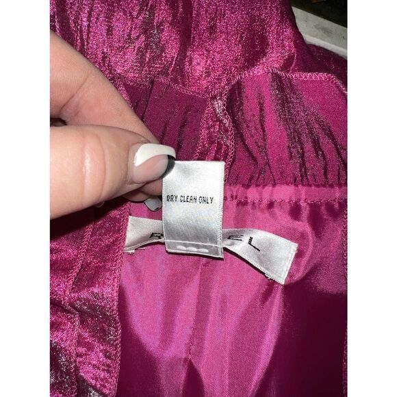 Rafael shiny bright pink ruffle cardigan evening date career with tie front - Picture 8 of 8